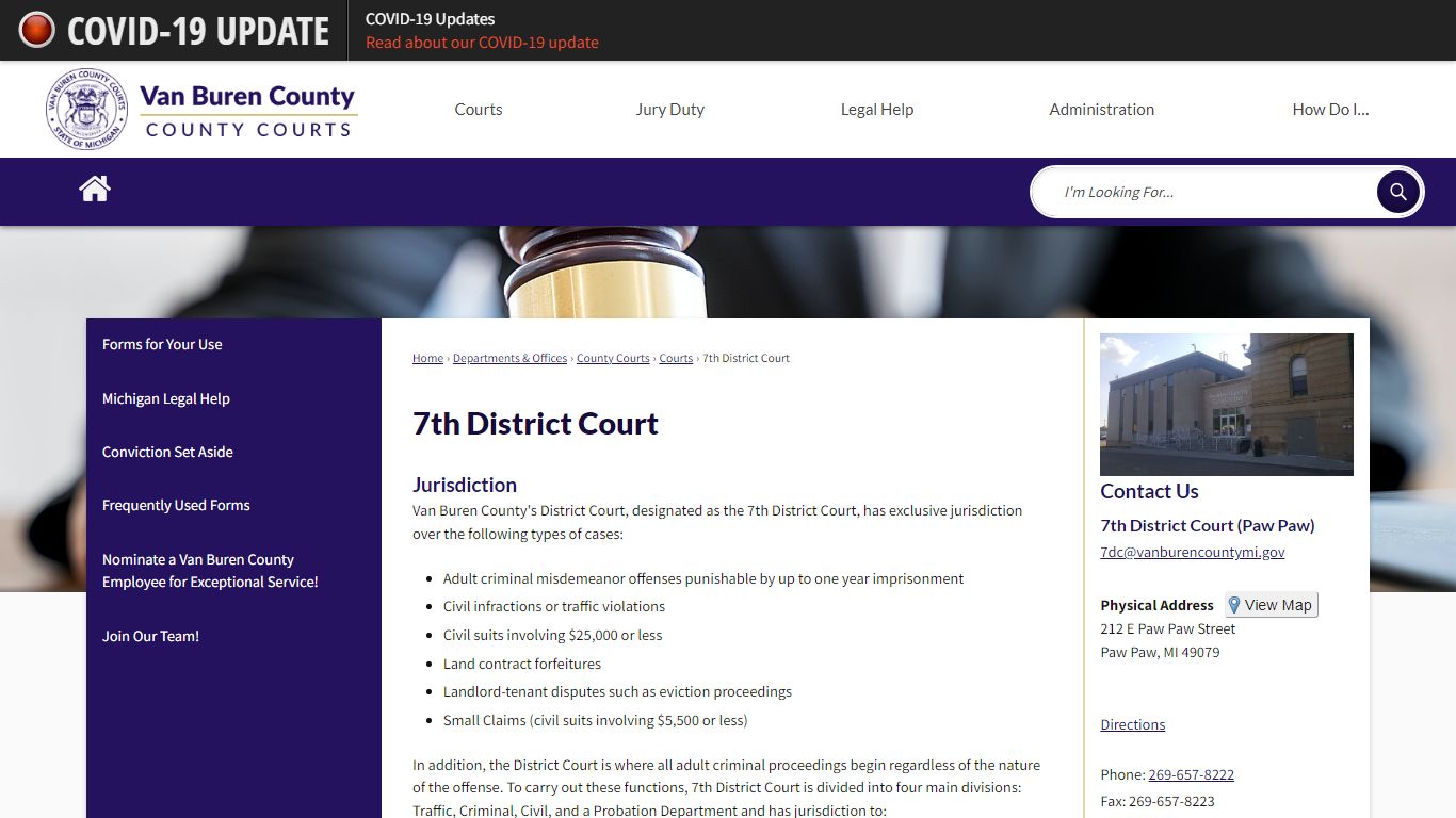 7th District Court | Van Buren County, MI